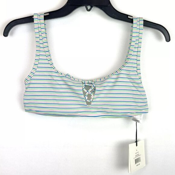 Onia Other - Onia Women’s Erin Striped Green/Blue Bikini Top Size L